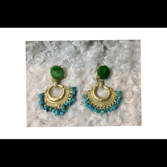Bohemian Queen Turquoise Earrings - Picture 3 of 6